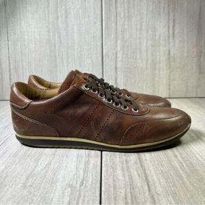 Magnanni Merino Brown Leather Sneaker Casual Dress Shoe Lace Up Mens Size 7